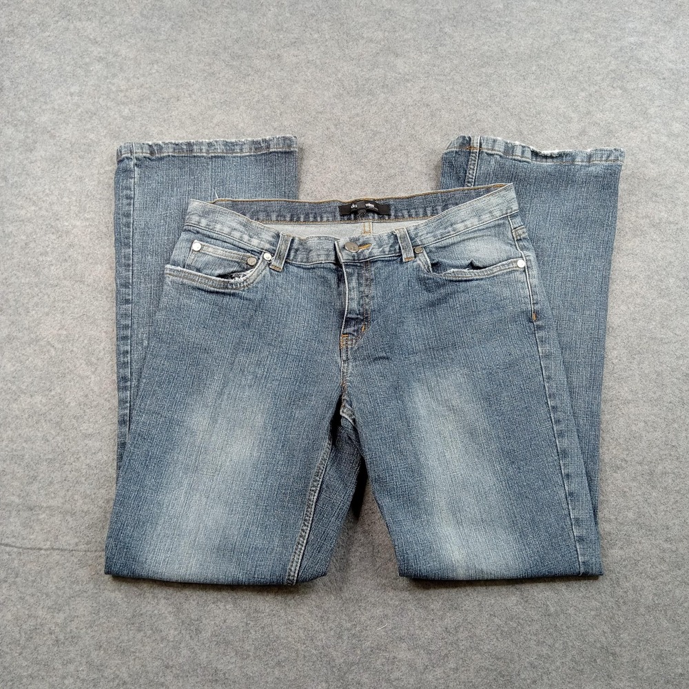 Daisy Fuentes Jeans Womens 8P Blue Low Rise Bootcut Stretch Faded Denim Petites